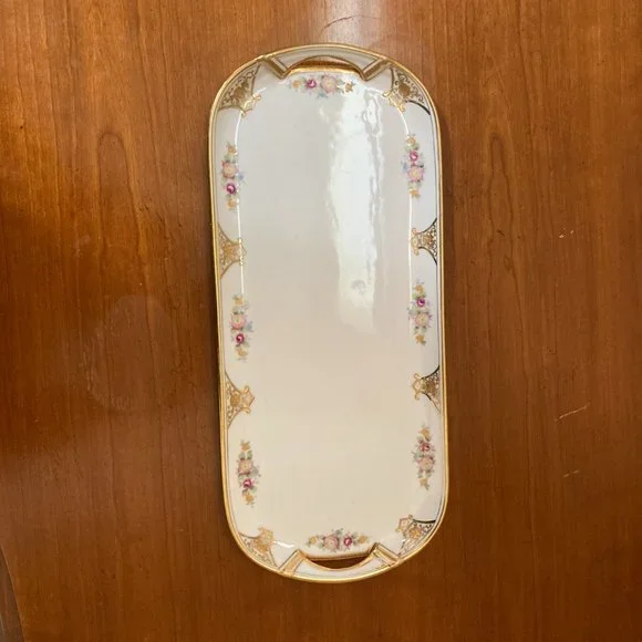 Vintage Nippon Hand Painted Tray With Handles - Picture 2 of 8